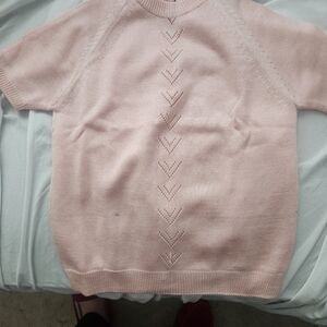 NEW VINTAGE 60/70's, Handmade In Spain, beautiful little light pink sweater